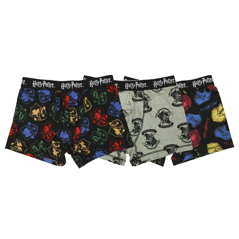 Harry Potter Hogwarts House Crest Men s 3pk Boxer Briefs Large