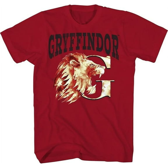 Harry Potter Hogwarts House Gryffindor Lion Animal Logo Graphic Short Sleeves T-Shirt for Youth / Kids Boys & Girls Red Tee, X-Large