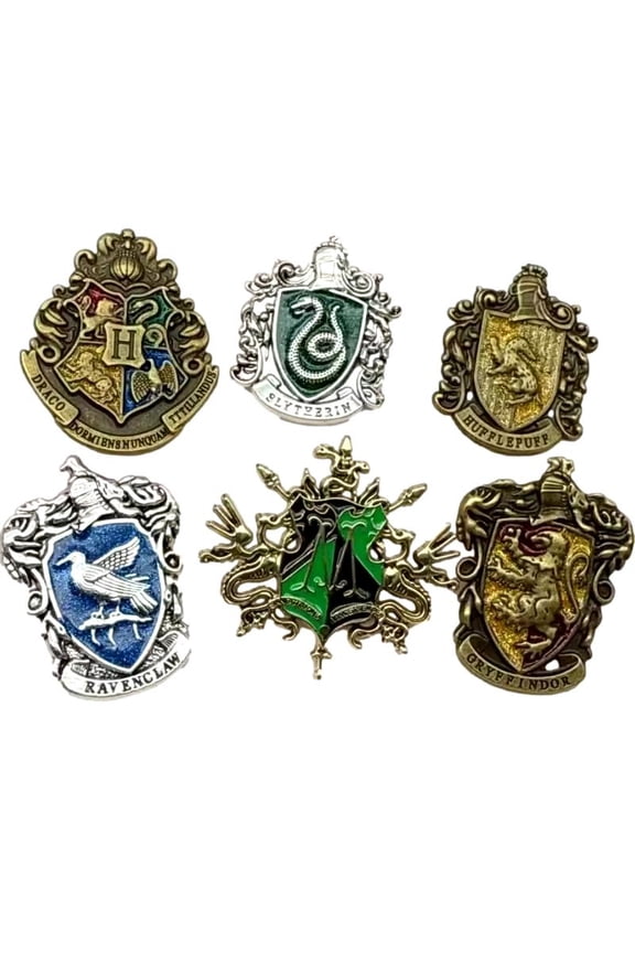 Harry Potter Hogwarts House Set of 6 Metal Enamel Pin Set
