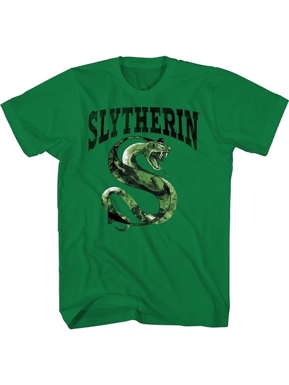 Harry Potter Hogwarts House Slytherin Snake Animal Logo Graphic Short Sleeves Green T-Shirt for Youth / Kids Boys & Girls, Medium