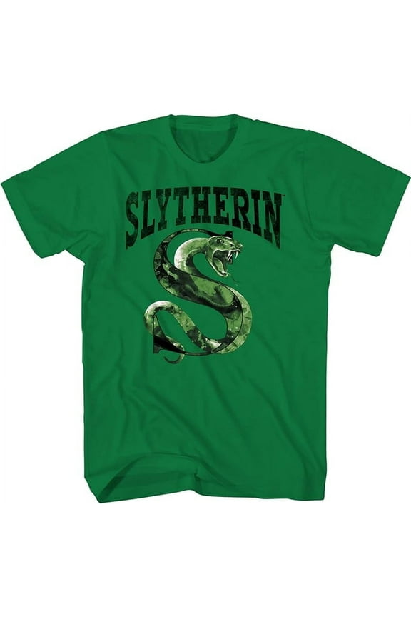 Harry Potter Hogwarts House Slytherin Snake Animal Logo Graphic Short Sleeves Green T-Shirt for Youth / Kids Boys & Girls, X-Small