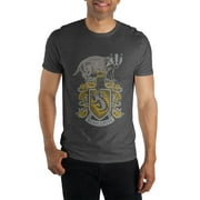 Harry Potter Hogwarts House of Hufflepuff Crest & Badger Men's Black Tee T-Shirt Shirt-XX-Large