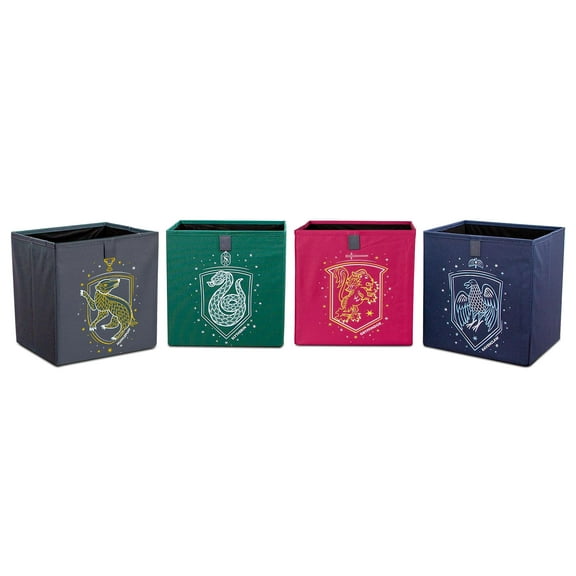 Harry Potter Hogwarts Houses 11-Inch Storage Bin Cube Organizers | Set of 4