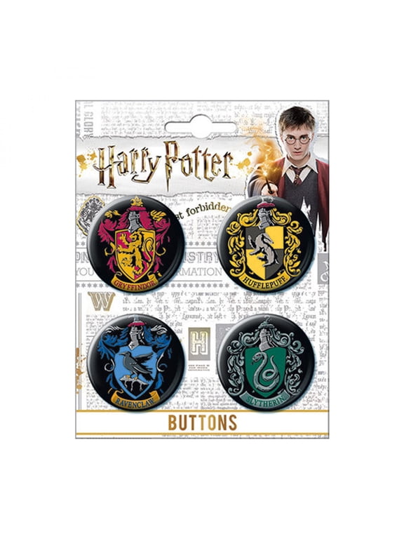 Harry Potter Hogwarts Button Pins 4pk