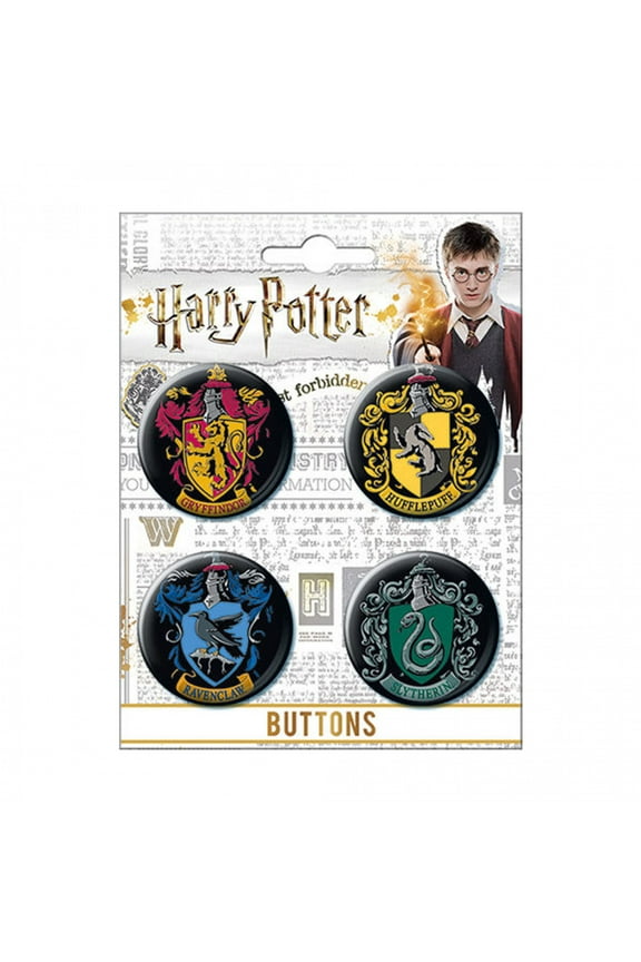 Harry Potter Hogwarts Button Pins 4pk