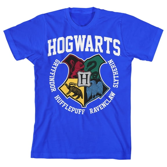 Harry Potter Hogwarts Houses Boy's Royal Blue T-shirt-XL