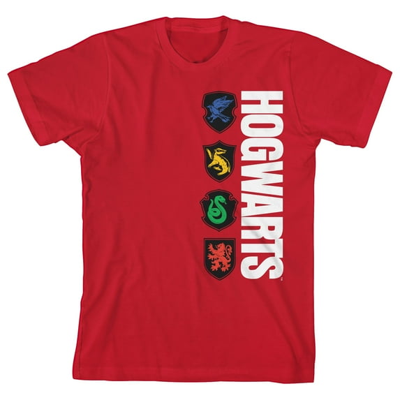 Harry Potter Hogwarts Houses Mascots Boy's Red T-shirt-XS