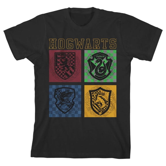Harry Potter Hogwarts Houses Toddler Boy's Black T-shirt-2T