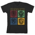 thumbnail image 1 of Harry Potter Hogwarts Houses Toddler Boy's Black T-shirt-3T, 1 of 5