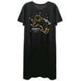 thumbnail image 1 of Harry Potter Hogwarts Hufflepuff Badger Juniors Black Tee Shirt Dress- S, 1 of 1