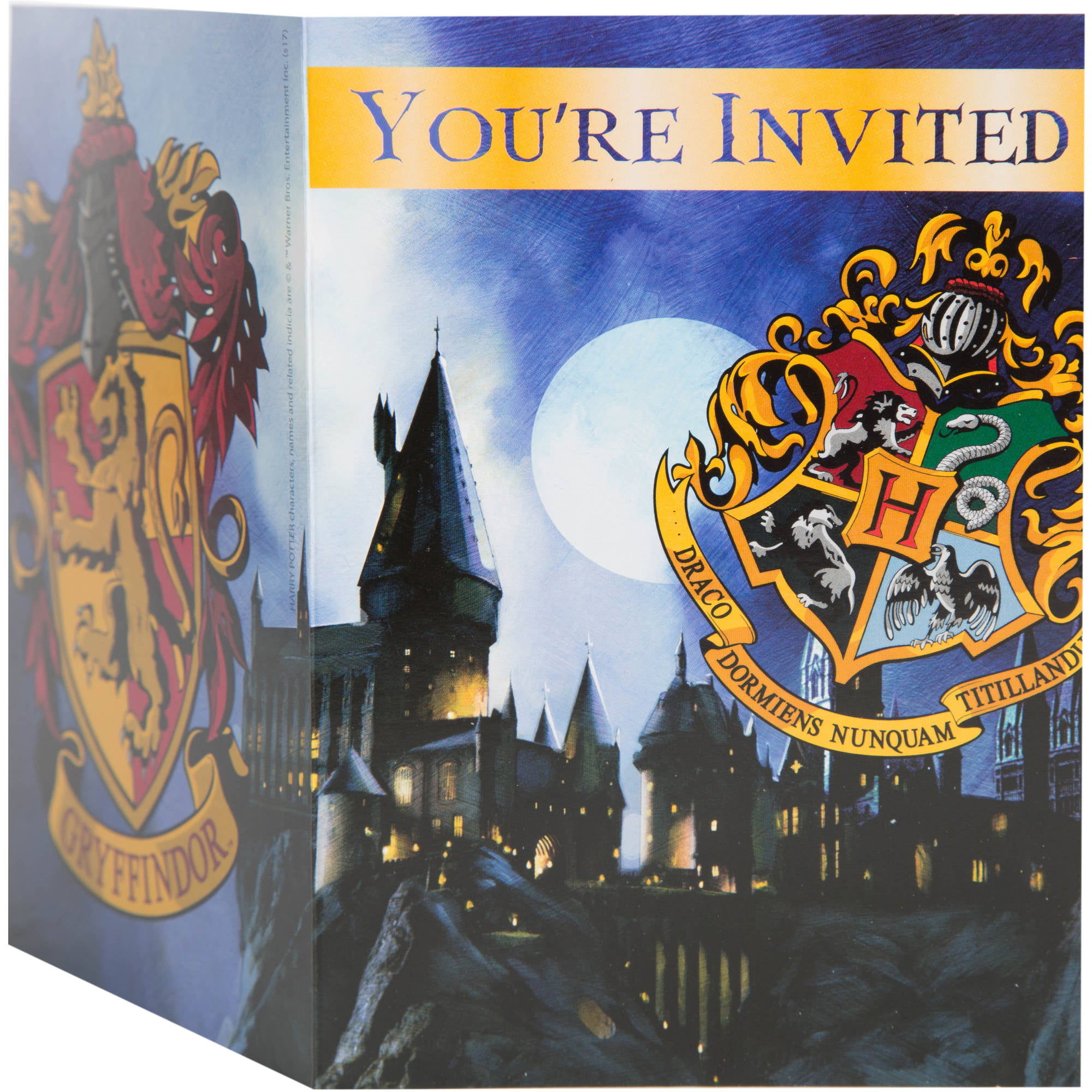 NEW Harry Potter Invitations & Envelopes with Hogwarts Castle and Crest 8  Pk