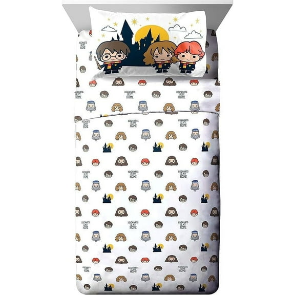 Harry Potter Hogwarts Is My Home 4 Piece Full Size Bed Sheets Set - Magical Bedding Décor
