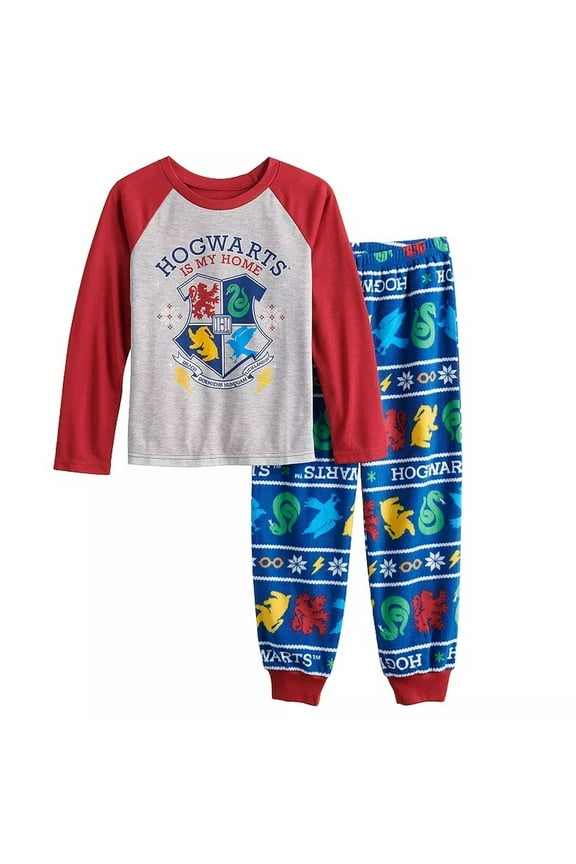 Hogwarts Is My Home Boy's, Girl's Poly Fleece Pajama Set (Size 6)