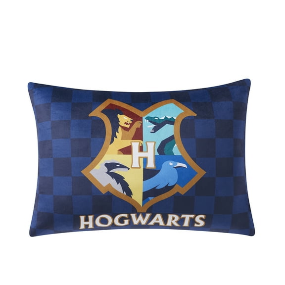 Harry Potter Hogwarts Kids Bed Pillow w/ Removable Zippered Pillowcase, 20 in x 26 in