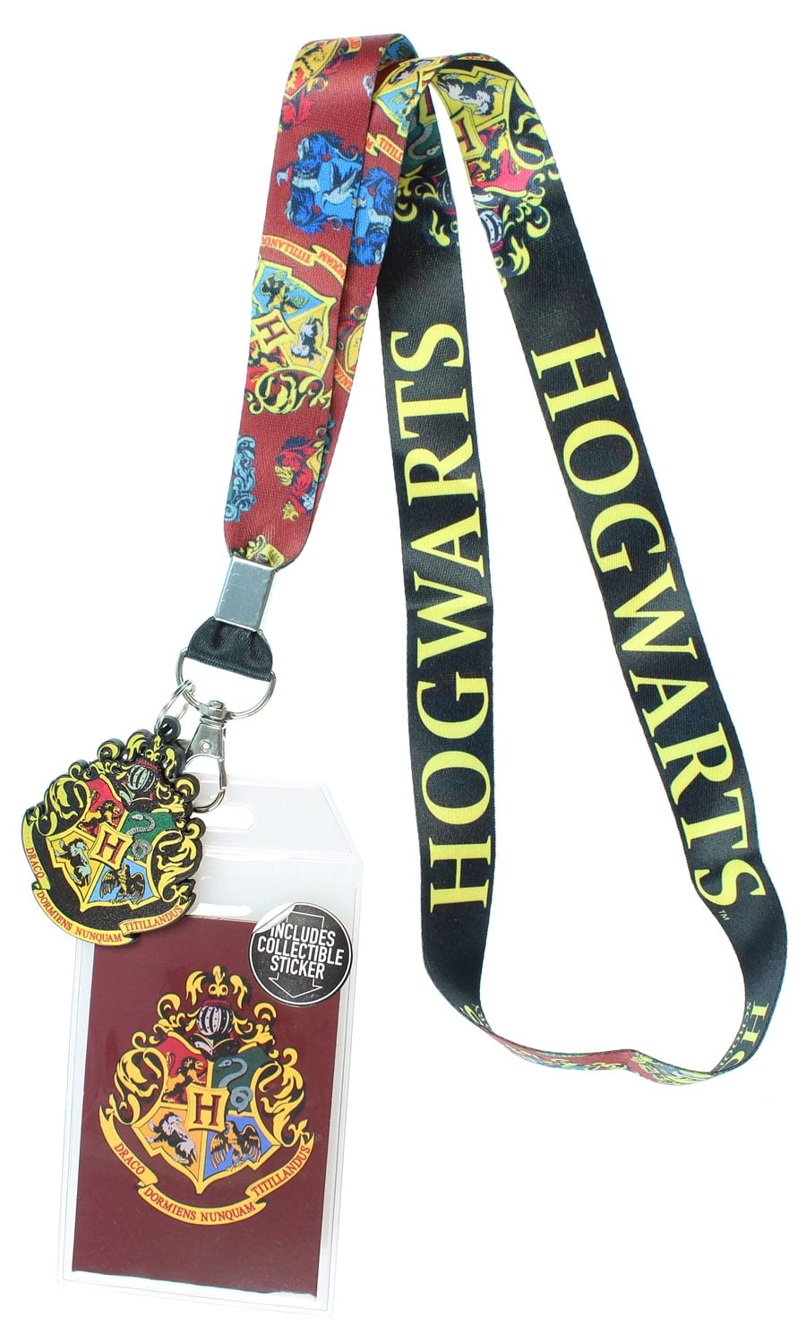 Harry Potter Hogwarts Lanyard with Clear ID Badge Holder, Rubber Charm ...