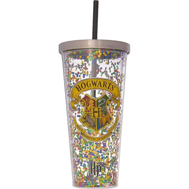 Harry Potter Hogwarts Multi Glitter 20 oz Acrylic Double Walled Tumbler ...