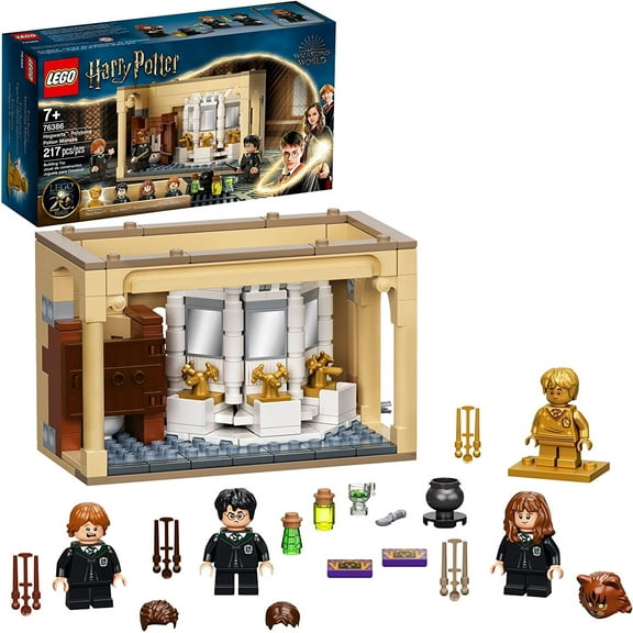 Harry Potter Hogwarts: Polyjuice Potion Mistake 76386 Moaning Myrtle's Bathroom with Ron Weasley and Hermione Grainger Minifigures, Gift Idea for Grandchildren with Golden Harry Potter Minifigure