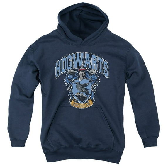 Harry Potter Hogwarts Ravenclaw Youth Kids Boy/Girls Pull-Over Hoodie, Navy, Small