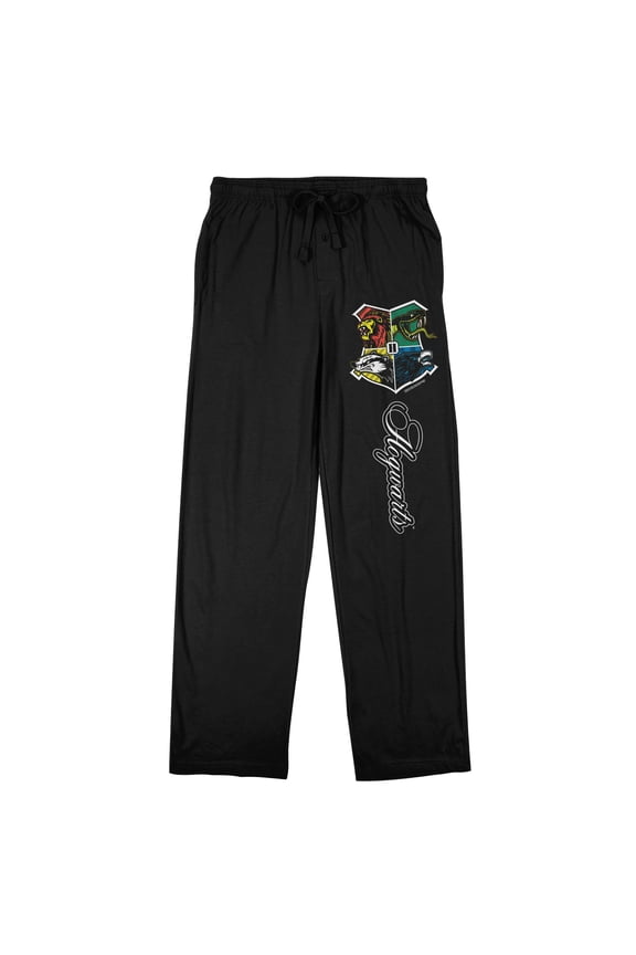 Harry Potter Hogwarts School Crest Men's Black Drawstring Sleep Pants-XXL