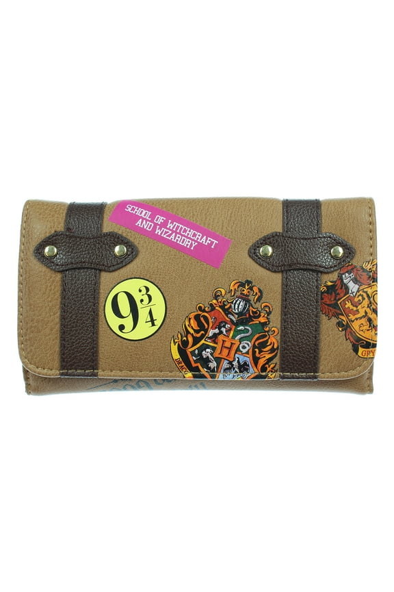 Harry Potter Hogwarts School Trunk Inspired Snap Closure Trifold Wallet