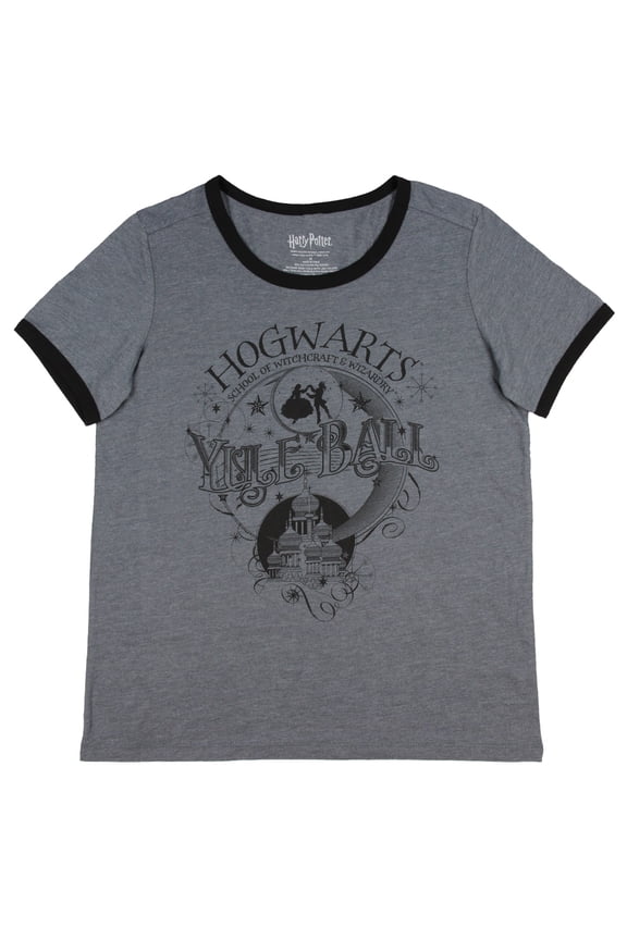 Harry Potter Hogwarts School Witchcraft Wizardry Yule Ball Juniors Ringer Tee XS