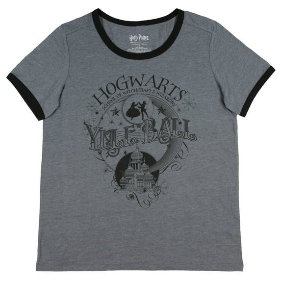 Harry Potter Hogwarts School Witchcraft Wizardry Yule Ball Juniors Ringer Tee XS