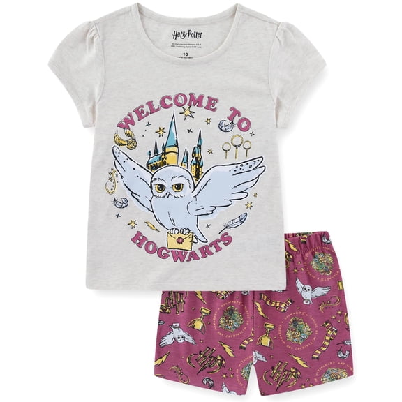 Harry Potter Hogwarts Short Sleeve T-Shirt and Shorts Set (Girls), 2 Piece Set, Sizes 4-12