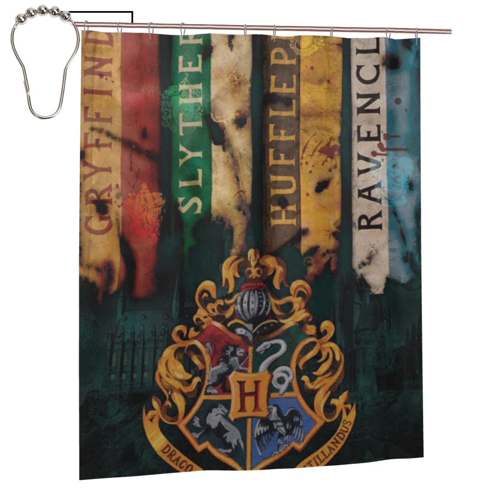 Harry Potter Hogwarts Shower Curtain Bathroom Decor Polyester