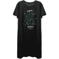 thumbnail image 1 of Harry Potter Hogwarts Slytherin Snake Juniors Black Tee Shirt Dress - XXL, 1 of 1