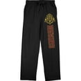 thumbnail image 1 of Harry Potter Hogwarts Text and Crest Men's Black Sleep Pants-Medium, 1 of 5
