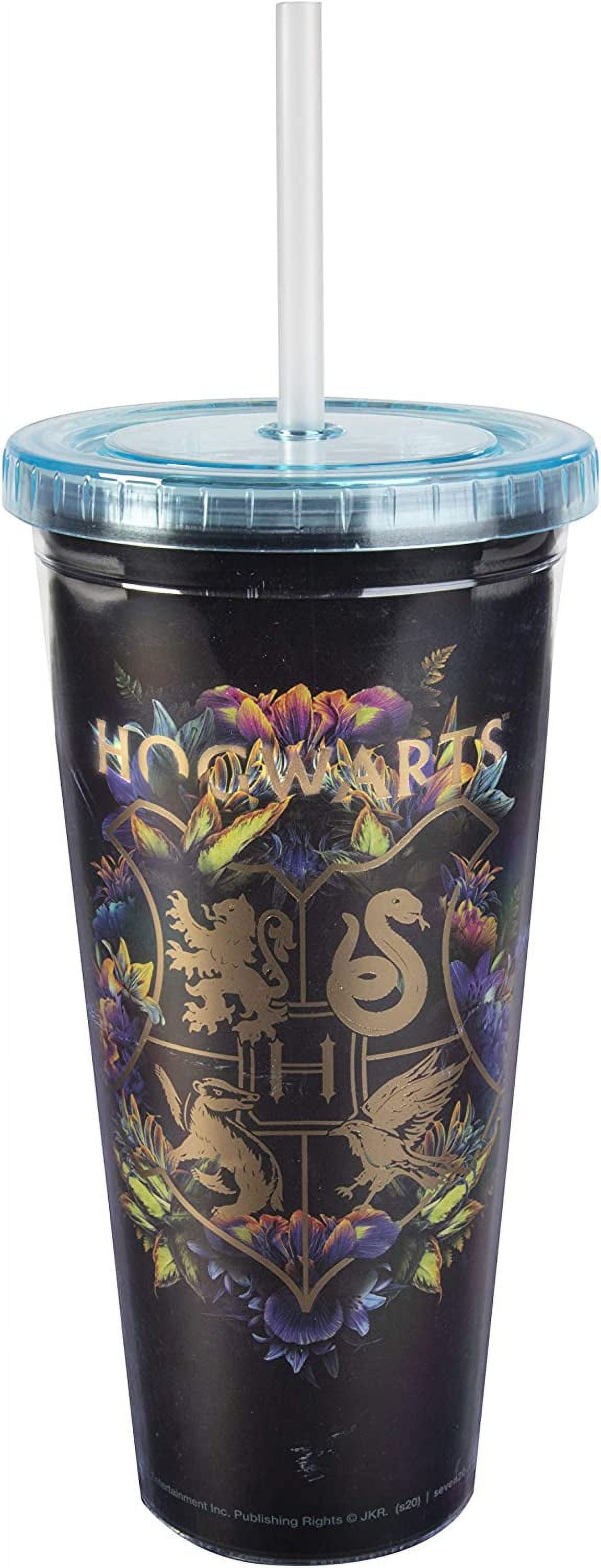 Warner Bros Hogwarts Harry Potter Tumbler Multi Glitter Acrylic With Straw