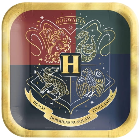 Harry Potter Hogwarts United Wizard Kids Birthday Party 7" Square Dessert Plates