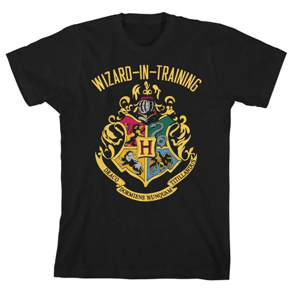 Harry Potter Hogwarts Wizard-in-Training Toddler Boy's Black T-shirt-4T