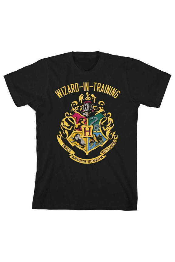 Harry Potter Hogwarts Wizard-in-Training Toddler Boy's Black T-shirt-4T