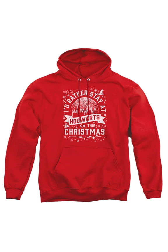 Hogwarts at Christmas Adult Pull-Over Hoodie, Red, X-Large