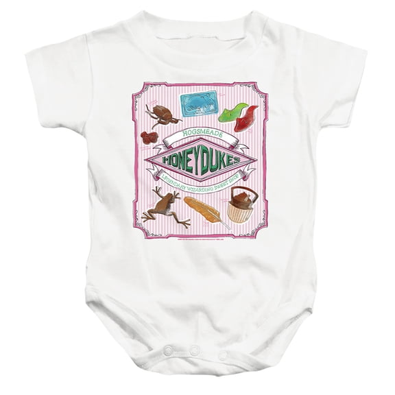 Harry Potter Honeydukes Hogsmeade Label Unisex Infant Snap Suit for Baby (18 Months) White