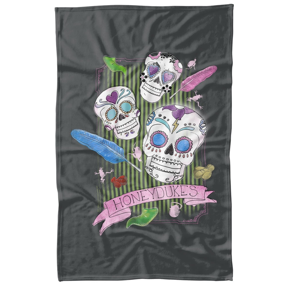 Harry Potter Honeydukes Sugar Skulls Fleece Blanket 36' x 58',Honeydukes Sugar Skulls