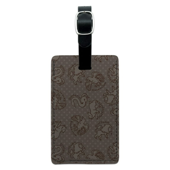 Harry Potter House Animal Pattern Rectangle Leather Luggage Card Suitcase Carry-On ID Tag