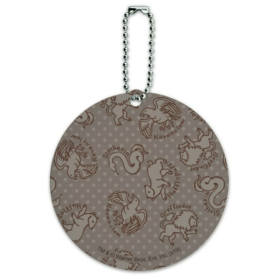 Harry Potter House Animal Pattern Round Luggage ID Tag Card Suitcase Carry-On