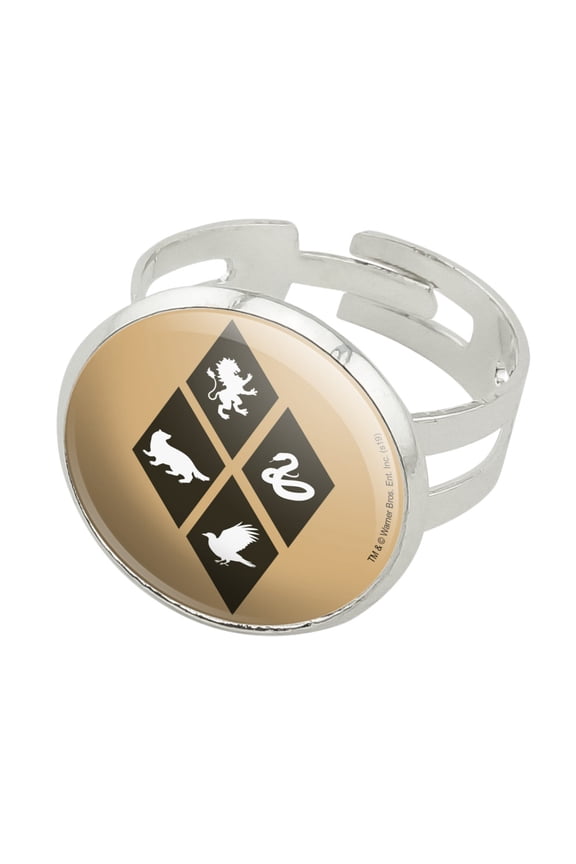 Harry Potter House Diamonds Silver Plated Adjustable Novelty Ring