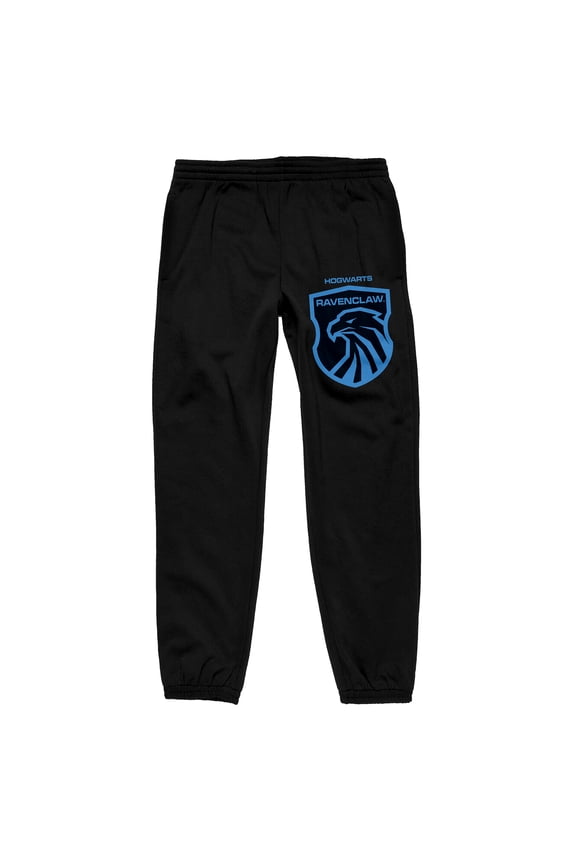 Harry Potter House of Ravenclaw Crest Men's Black Graphic Joggers-Small