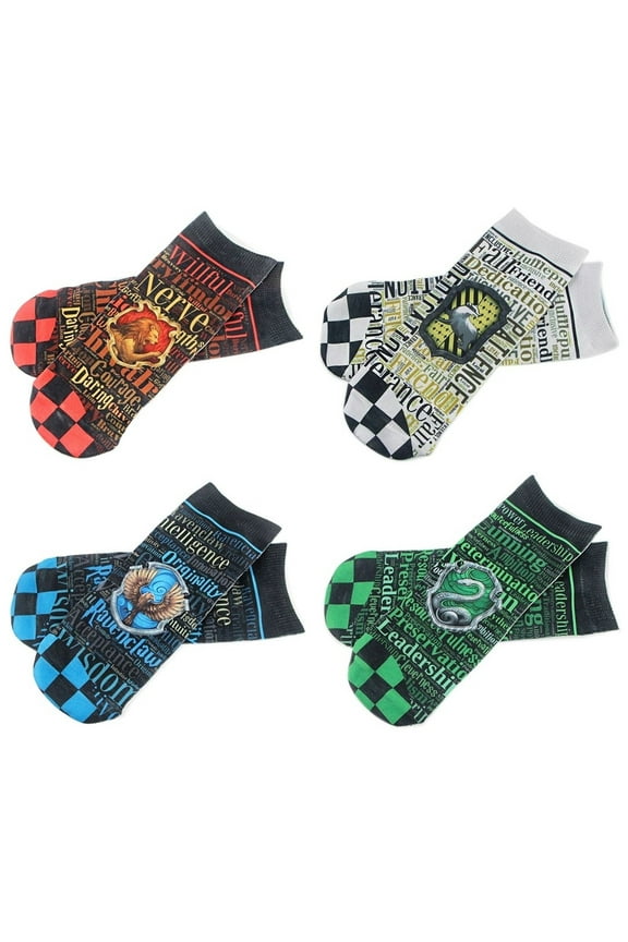 Harry Potter Houses Crests Themed Pedi Ankle Socks Set of 4