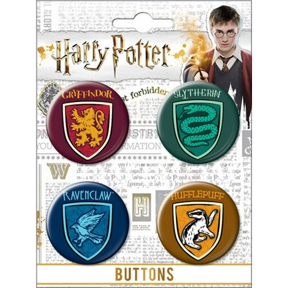 Ata-Boy Harry Potter Stand Together Houses of Hogwarts Assortment Set of 4 1.25" Collectible Buttons