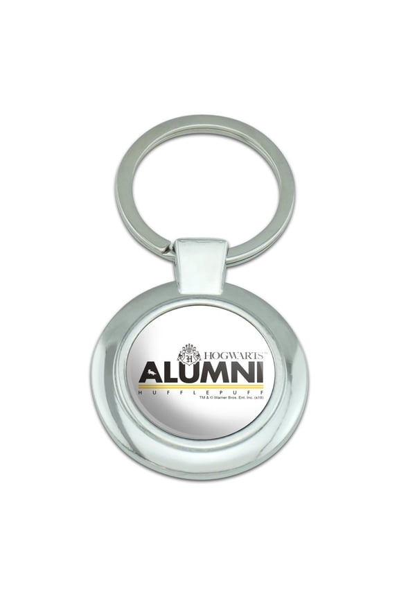 Harry Potter Hufflepuff Alumni Keychain Classy Round Chrome Plated Metal