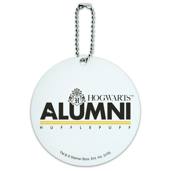 Harry Potter Hufflepuff Alumni Round Luggage ID Tag Card Suitcase Carry-On