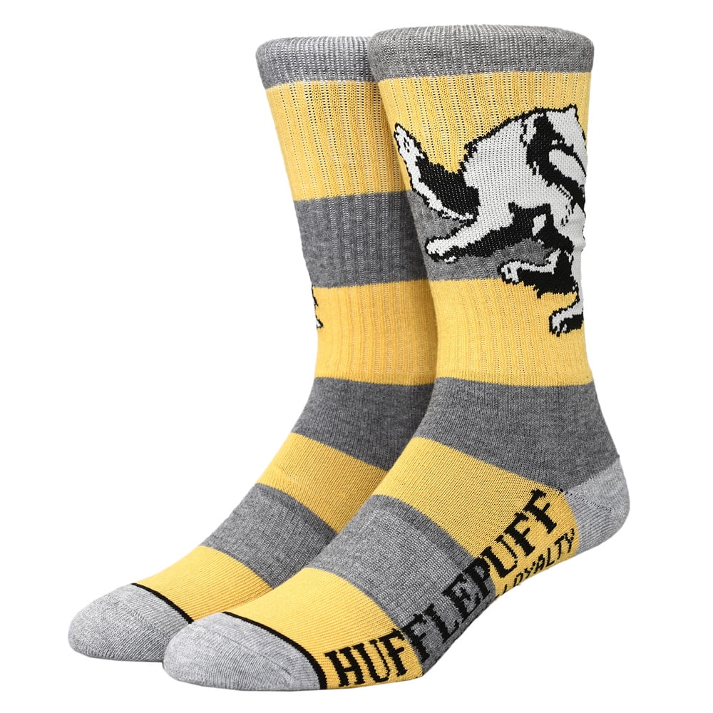 BIOWORLD Harry Potter Hufflepuff Athletic Crew Socks for Men