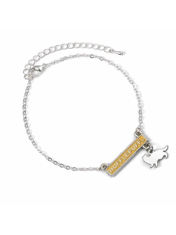Harry Potter Hufflepuff Bar Silver Plated Bracelet