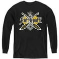 thumbnail image 1 of Harry Potter Hufflepuff Broomstick Badger Logo Kids Long Sleeve T Shirt (X-Large) for Youth Boys and Girls, Black, 1 of 4