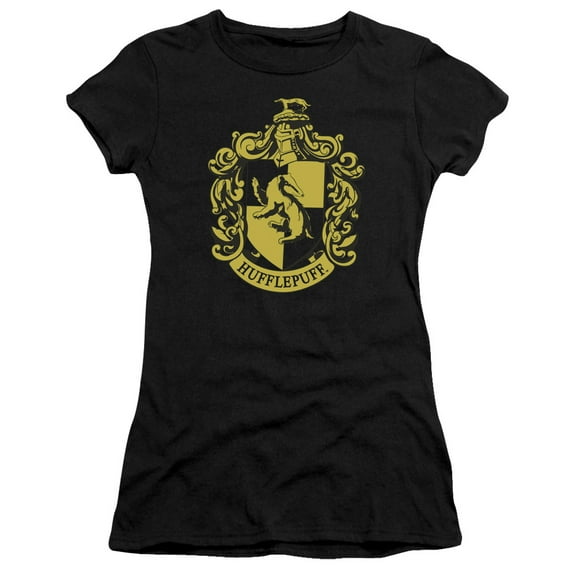 Harry Potter Hufflepuff Crest S/S Junior Women's T-Shirt Sheer Black