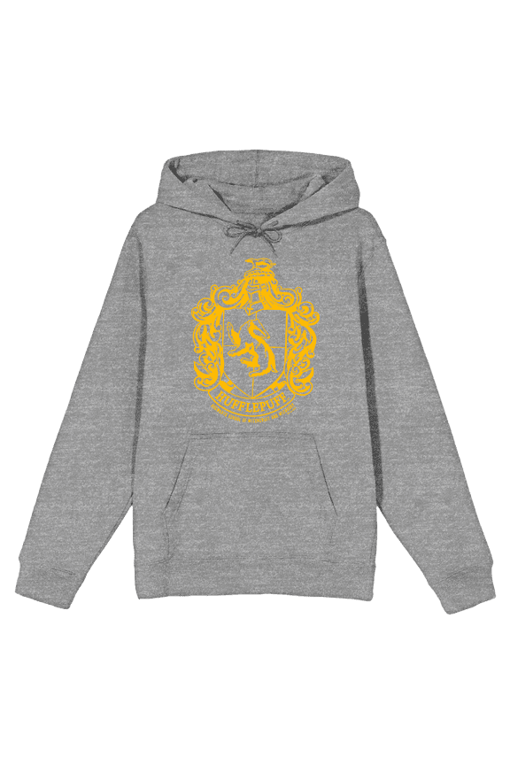 Harry Potter Hufflepuff Crest Long Sleeve Unisex Adult Hooded Sweatshirt-Small